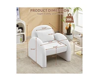 gaomon Sherpa Accent Chair,Teddy Upholstered Arm Single Sofa,Modern Fluffy Reading Chair for Living Room, Bedrooms, Corner,Mid Century Accent Armchair