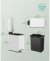 Slickblue Bathroom Trash Can, 1.3 Gallon Small Bin with Lid for Compact Waste Storage