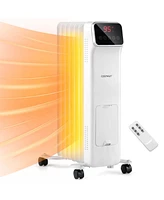 Costway 1500W Oil Filled Radiator Heater with Remote Control 3 Modes 24H Timer Indoor