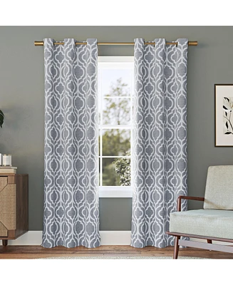 Sun Zero Eldon Trellis Print Blackout Grommet Curtain Panel