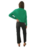 Paneros Clothing Women's Cotton Diana Crop Cardigan Emerald Green