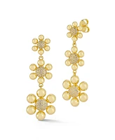 Rachel Zoe Gold Plated Graduating Flower Drop Earrings