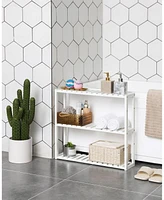 Slickblue 3-Tier Adjustable Rack, Multifunctional Utility Storage Shelf for Bathroom, Kitchen, Living Room