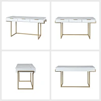 Guillen Modern Desk Swith Built in Outlet with 3 Drawer