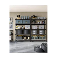 Slickblue 5-Tier Storage Shelves, Garage Storage, Boltless Assembly Adjustable Units (Set of 2)