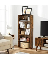 Slickblue Bookshelf with Adjustable Storage Shelves, Open Bookcase Floor Standing Unit