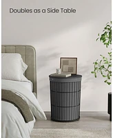 Slickblue 95L Round Laundry Hamper with Lid, Large Capacity Basket Removable Fabric Liner for Bedroom or Room