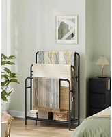 Slickblue Freestanding Towel Rack, 3-Tier Blanket Holder with Storage Shelf for Home Organization