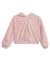 Speechless Big Girls Faux Fur Zip Up Hooded Jacket