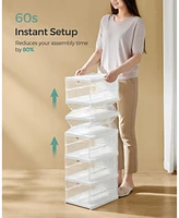 Slickblue Transparent Stackable Shoe Boxes for Clear and Organized Footwear Storage