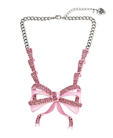 Betsey Johnson Faux Stone Fancy Bow Pendant Necklace