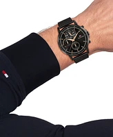 Tommy Hilfiger Men's Multifunction Ionic Plated Black Stainless Steel Bracelet Watch, 44mm