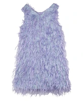 Sparkle & Shine Little Girls Iridescent and Feather Dress