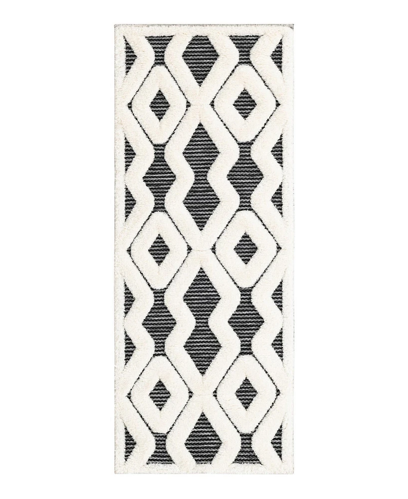 Bayshore Home Textured Tones Trellis 2'x5'1" Runner Area Rug