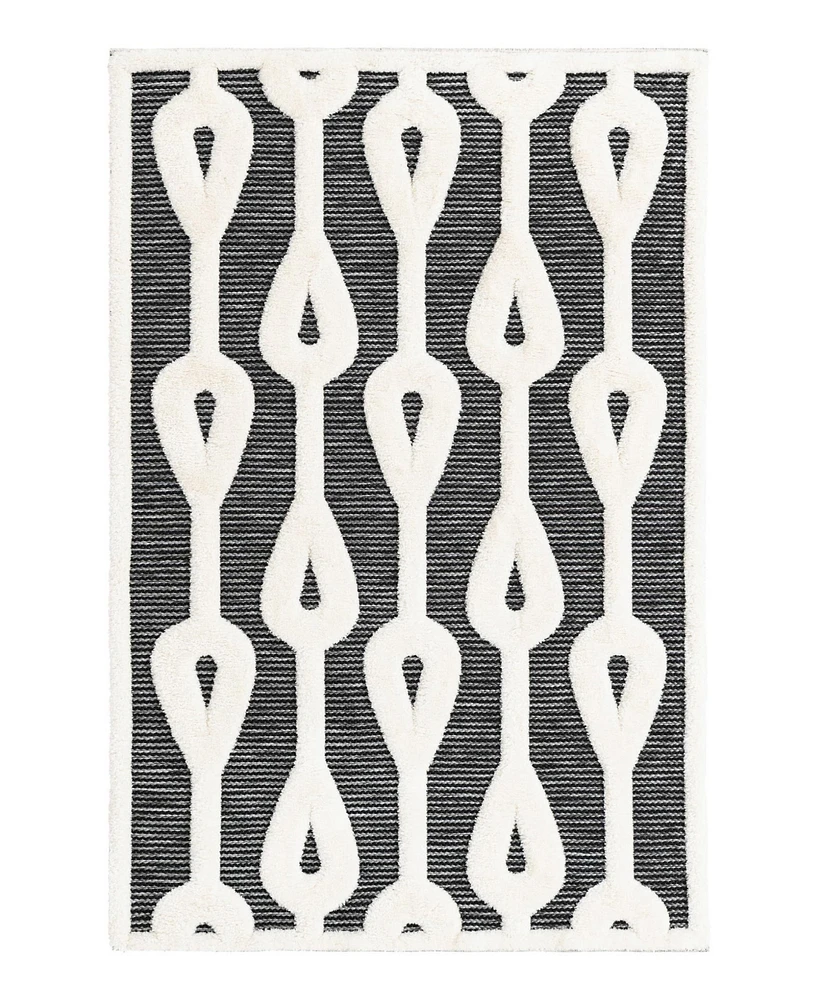 Bayshore Home Textured Tones Drops 4'1"x6'1" Area Rug