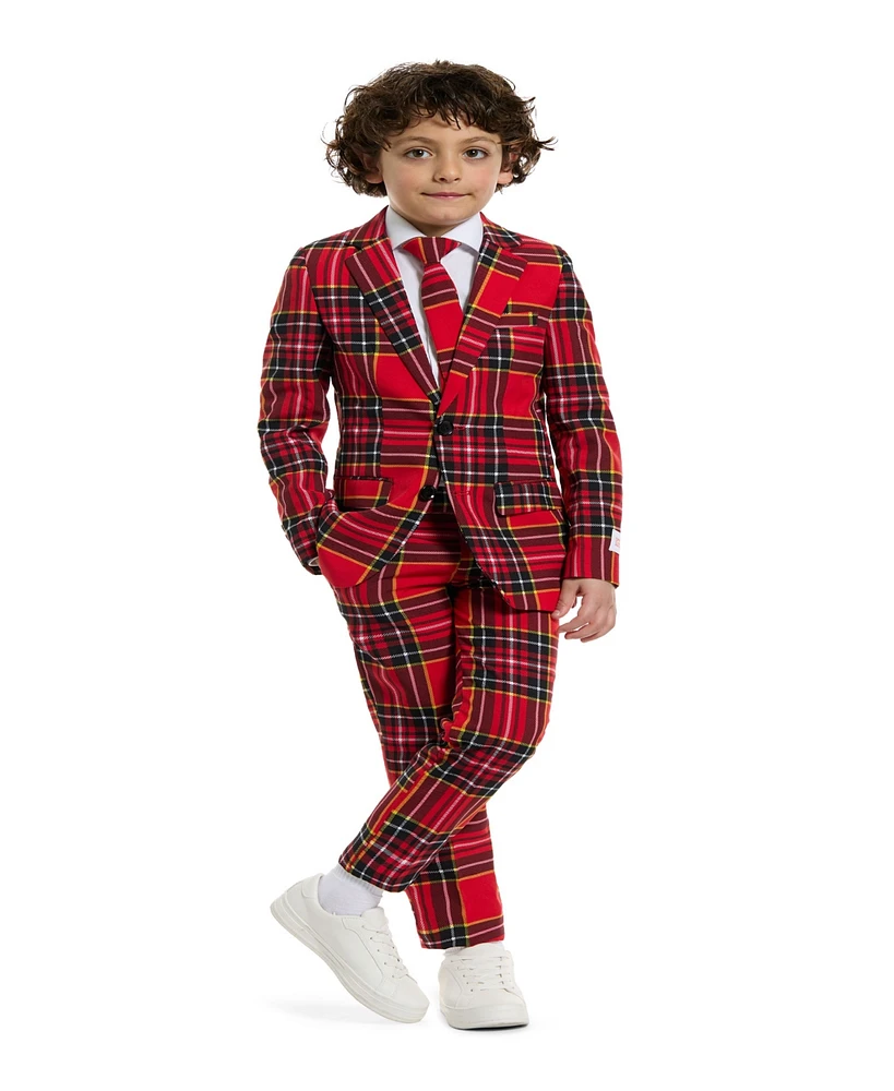 OppoSuits Boys The Lumberjack Christmas Suit Including Blazer, Pants and Clip-On-Tie
