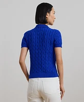 Lauren Ralph Lauren Women's Anchor-Logo Cable-Knit Polo Sweater