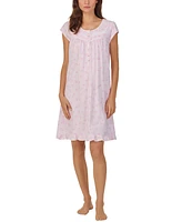 Eileen West Women's Cap-Sleeve Cotton Short Nightgown