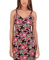 Siena Women's Floral-Embroidered Scalloped-Hem Dress