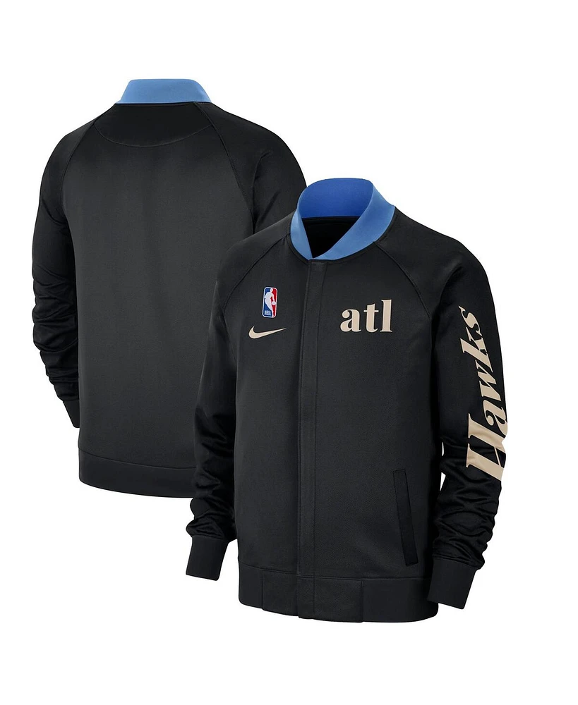 Nike Men's Black Atlanta Hawks 2024/25 City Edition Authentic Showtime Performance Full-Zip Jacket