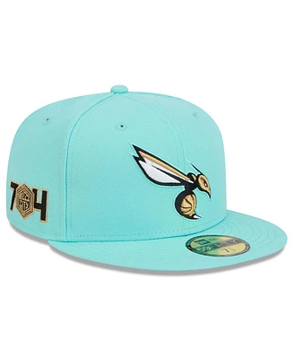 New Era Men's Turquoise Charlotte Hornets 2024/25 City Edition Alternate 59FIFTY Fitted Hat