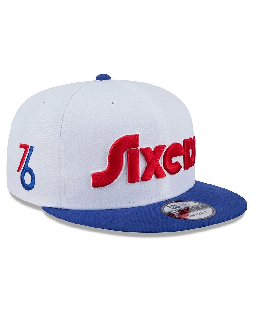 New Era Big Boys and Girls White Philadelphia 76ers 2024/25 City Edition 9FIFTY Snapback Hat