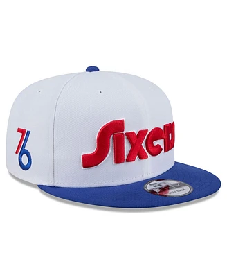 New Era Big Boys and Girls White Philadelphia 76ers 2024/25 City Edition 9FIFTY Snapback Hat