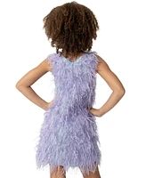 Sparkle & Shine Little Girls Iridescent and Feather Dress