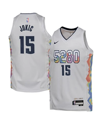 Nike Big Boys and Girls Nikola Jokic White Denver Nuggets 2024/25 Swingman Player Jersey - City Edition