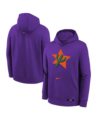 Nike Big Boys and Girls Purple Phoenix Suns 2024/25 City Edition Club Fleece Pullover Hoodie