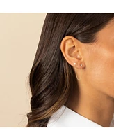 Solid Double Star Chain Stud Earring 14K