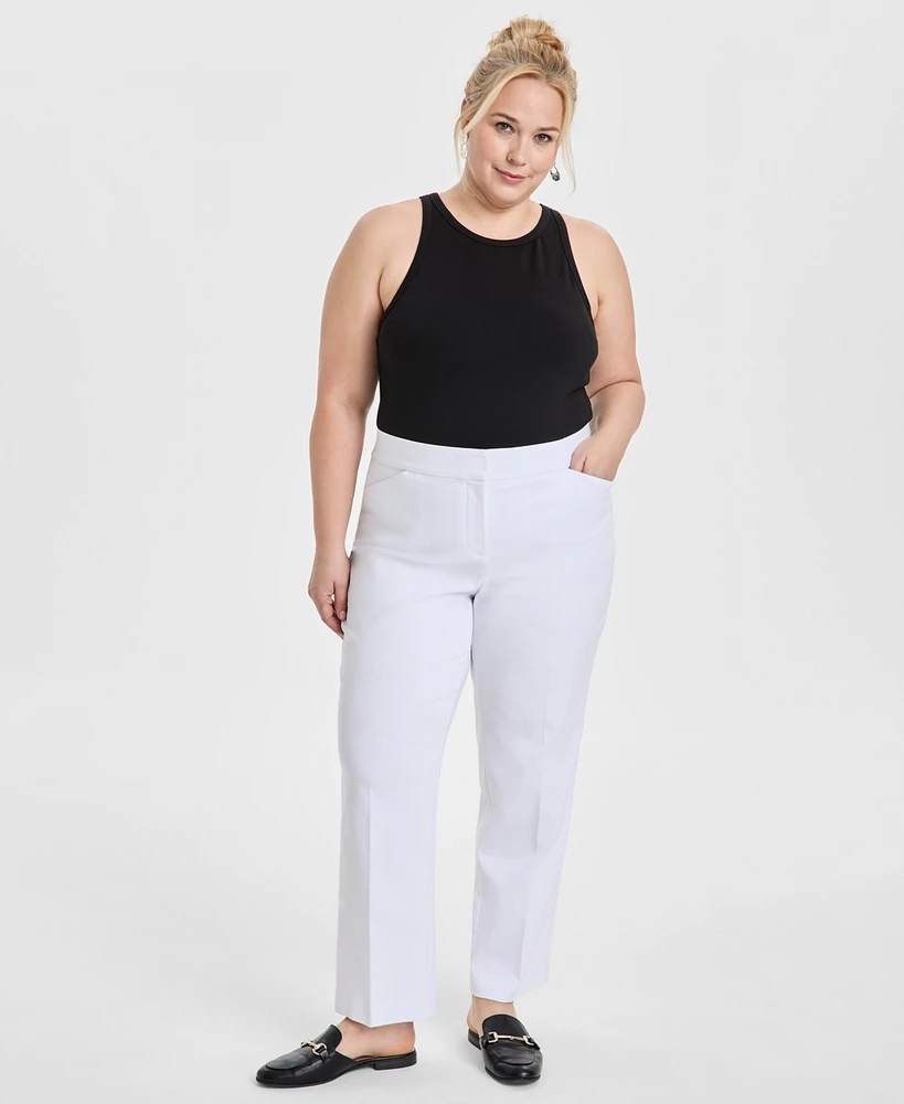 Jm Collection Plus Curvy-Fit Straight-Leg Pants, Exclusively at Macy's