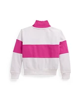 Polo Ralph Lauren Toddler and Little Girls Logo French Terry Quarter-Zip Pullover Sweatshirt