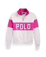 Polo Ralph Lauren Big Girls Logo French Terry Quarter-Zip Pullover Sweatshirt