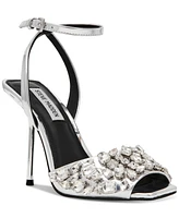 Steve Madden Women's Lilac Rhinestone Peep-Toe Two-Piece Sandals