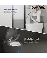 DeerValley Smart Toilet Elongated 1 Piece 1.28GPF Fully Glazed Toilet with Heated Seat & Foot Kick Flush & Night Light