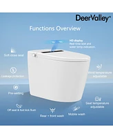 DeerValley Smart Toilet Elongated Modren Bidet Toilet with Auto/Blackout Flush, Heated Seat, Warm Wash, Dryer