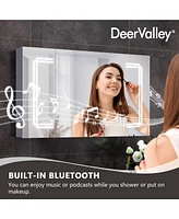 DeerValley 39'' W x 24'' H Led Lights Medicine Cabinets With Mirrors , Defogger, Dimmer, Bluetooth Speaker