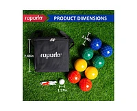 ropoda 90mm Bocce Ball Set with 8 Balls, Pallino, Case and Measuring Rope for Backyard, Lawn, Beach & More