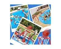 ropoda Pool Basketball Hoop, Floating Basketball Hoop for Pool with 3 Pool Balls, Pump and Float Foam