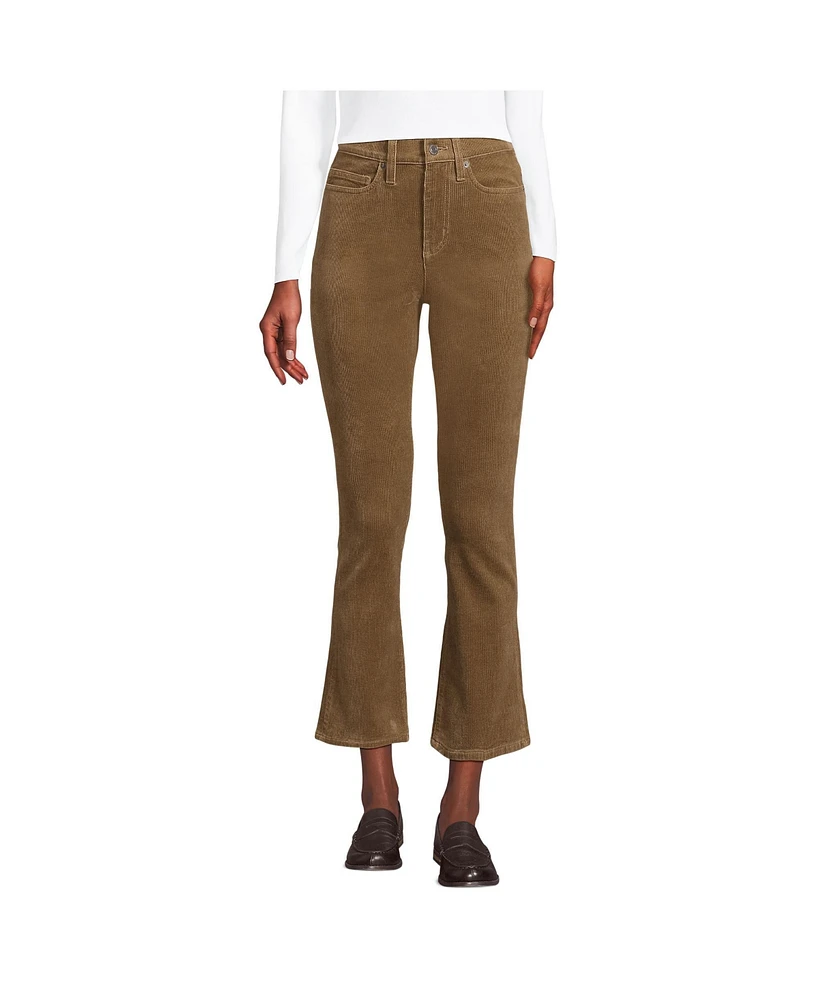 Lands' End Women's High Rise Corduroy Kick Crop Pants