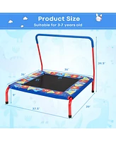 Gouun 36 Inch Kids Indoor Outdoor Square Trampoline with Foamed Handrail