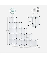 Slickblue Space-Saving Shoe Rack, 15-Cube Plastic Shoe Storage Organizer for Entryway or Closet