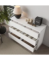 Sugift 6 Drawer White Dresser for Bedroom, Modern Chest of Drawer Wood Storage Cabinet for Entryway Living Room