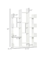 Homcom Freesding Tree Bookshelf with 13 Open Shelves