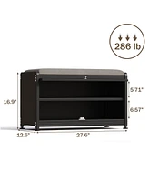 Shoe Bench with Storage,Shoe Rack for Entryway,Metal Seating, Organizer Cabinet, Metal Storage Hallway