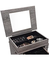 Gouun Standing Jewelry Cabinet Storage Organizer with Wooden Legs