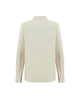 Nocturne Women's Sheer Floral-Embroidered Shirt