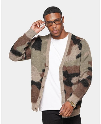 Xxiii Men's Camo Mohair Cardigan