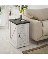 Homcom End Table with Charging Station and Usb Ports,